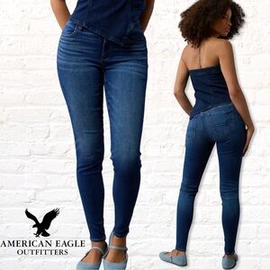 American Eagle Outfitters Super High-Rise Jeggings Skinny Jeans Size 18 S Dark